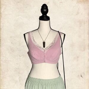 Pink Lace Trim Bralette